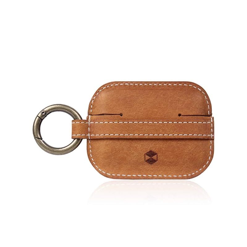 SLG Design AirPods Pro 2 第2世代 第1世代 対応 ケース イタリアンプエブロレザー ブラウン 保護ケース 本革 牛革 ベジタブルレザー カラビナ付き 落下防止 Apple ワイヤレスイヤホン エアーポッズプロ カバー ワイヤレス