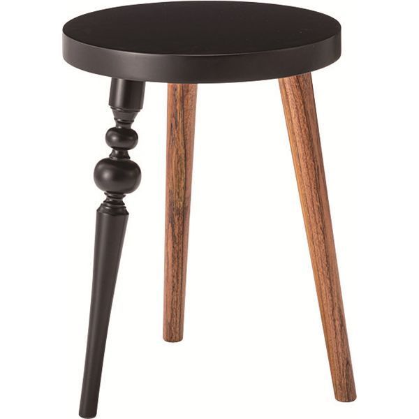 ラウンドサイドテーブル 節約 ナチュラル （約W35×D35×H45cm） 組立式