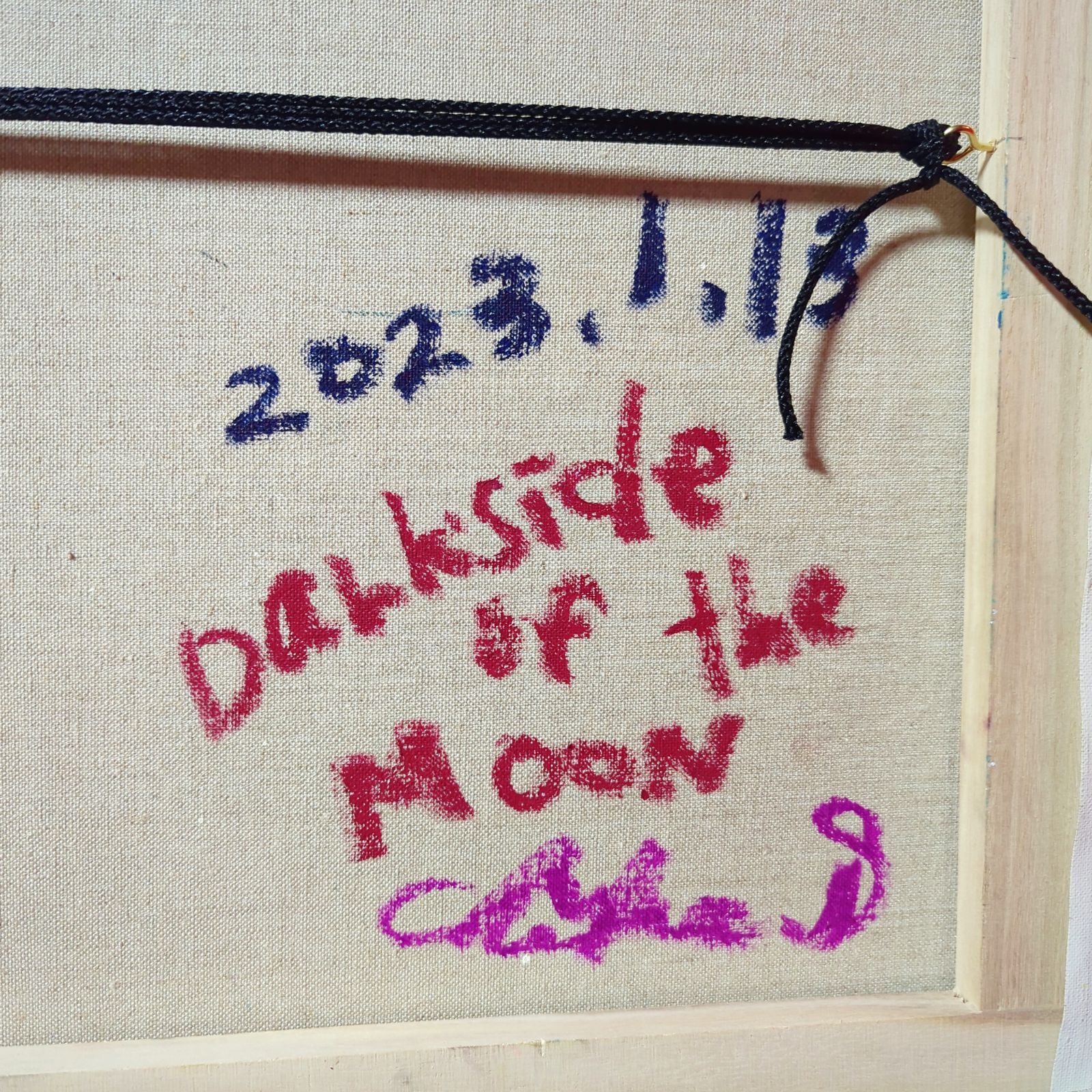 【インパクトアート】月の裏側でダンスするうさぎの絵【F8号】 インパクトアート】月の裏側でダンスするうさぎの絵【F8号