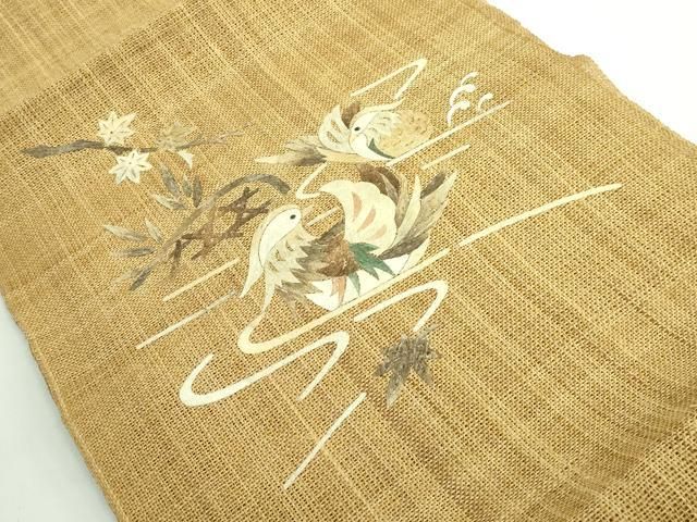 平和屋本店 上 夏物 科布 蓑虫工芸作家 田尾笛秋 八寸名古屋帯 流水鴛鴦 DZAA9700kh5