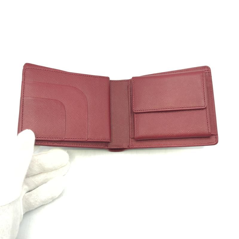 中古】BURBERRY 二つ折り財布 チェック柄 レッド バーバリー[17