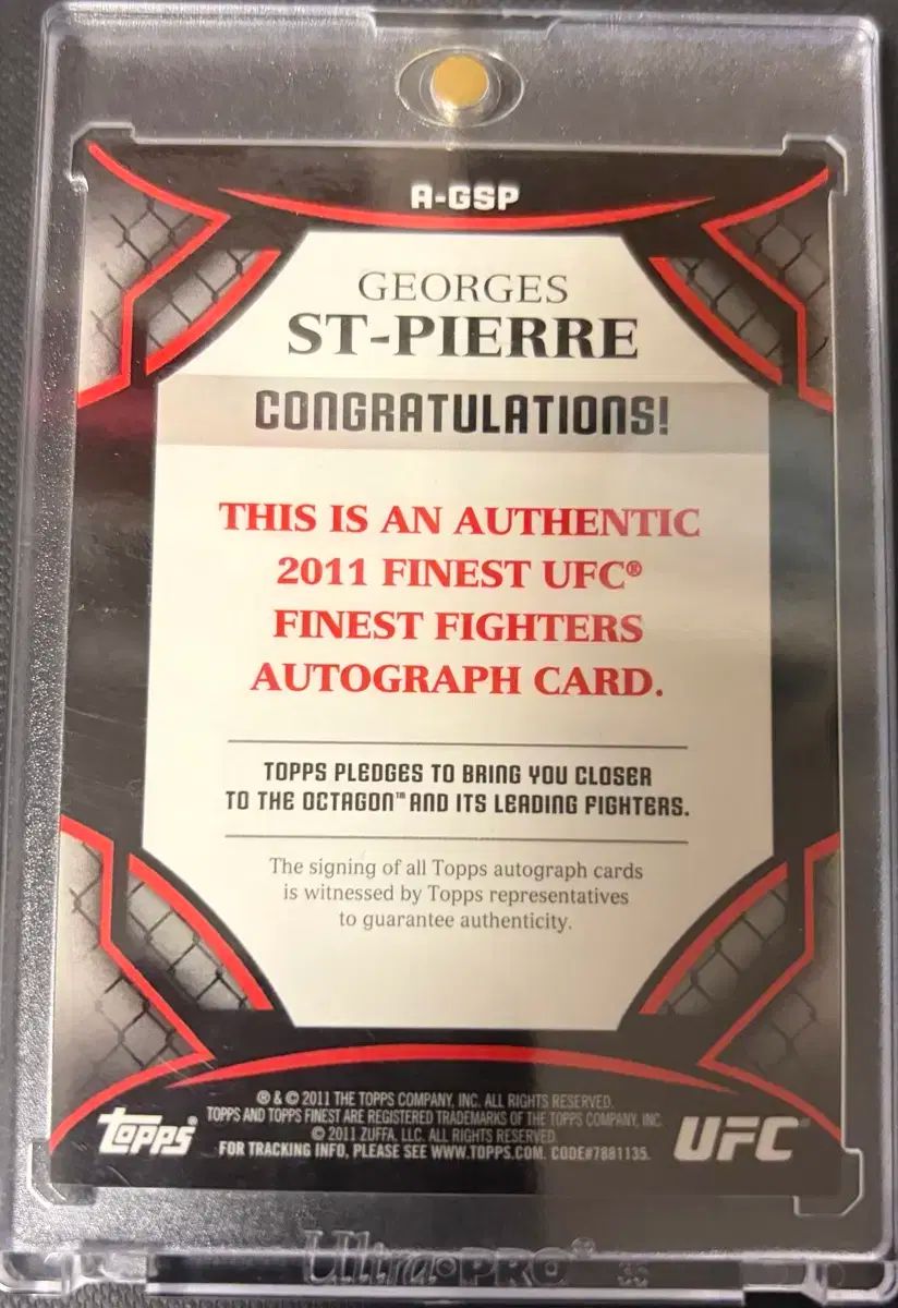 UFC カード ジョルジュ サン ピエール 2011 ファイネスト 単 オート カード LLC-HASEGAWATOSO_COM