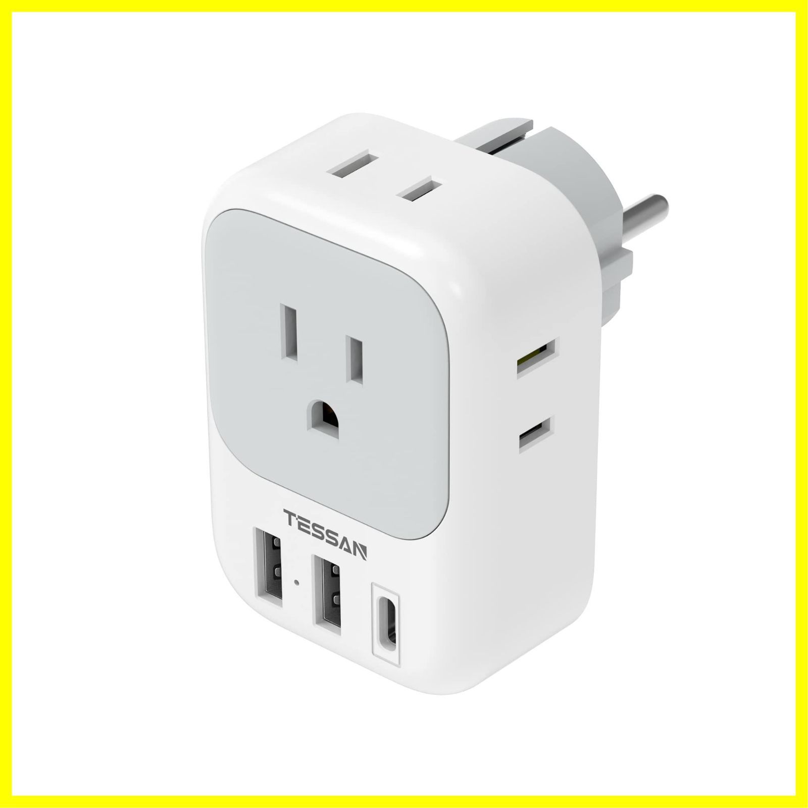 【人気商品】4個AC差込口 1USB-Cポート コンセント変換器 2USB-Aポート付き SEタイプ 韓国変換プラグ 変換プラグ ドイツ、フランス、オランダ、ハンガリー、スペインヨーロッパなどの国に対応 