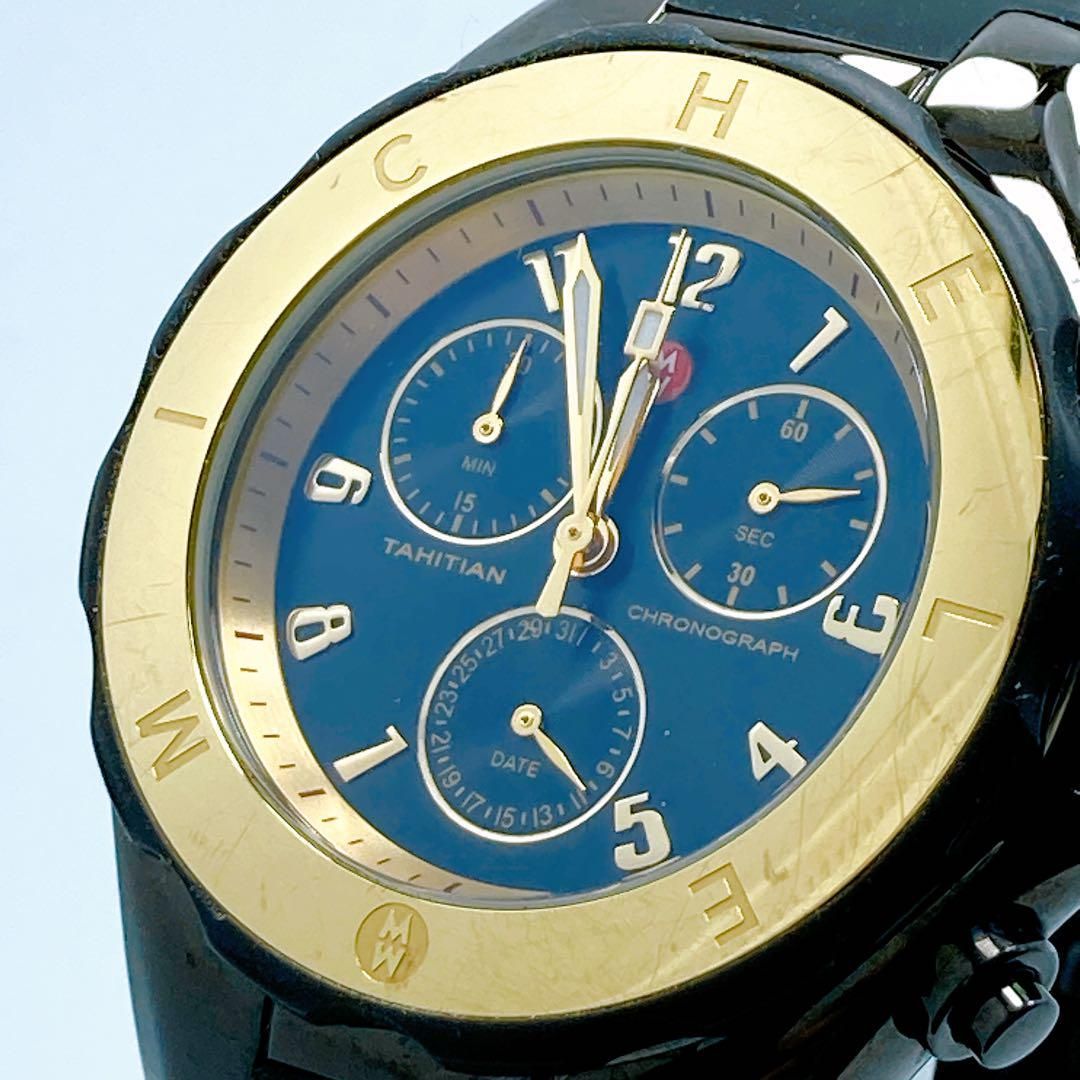 451 MICHELE ミッシェル クロノグラフ ラウンド 腕時計