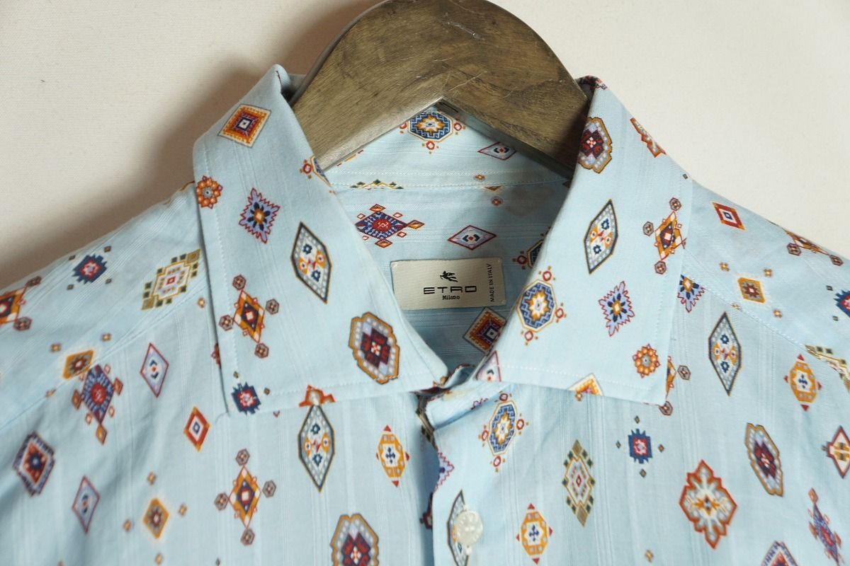 美品 国内正規 ETRO エトロ 総柄 長袖シャツ 211-11451-4785