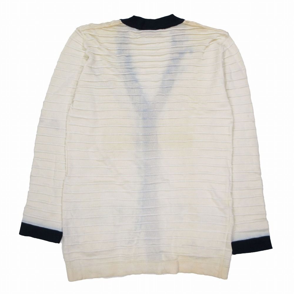 Vintage FENDI フェンディ 金ボタン ボーダー カーディガン ジャケット 配色 トリミング サイズ42 M ネイビー レディース 【中古】 Vintage FENDI フェンディ 金ボタン ボーダー カーディガン