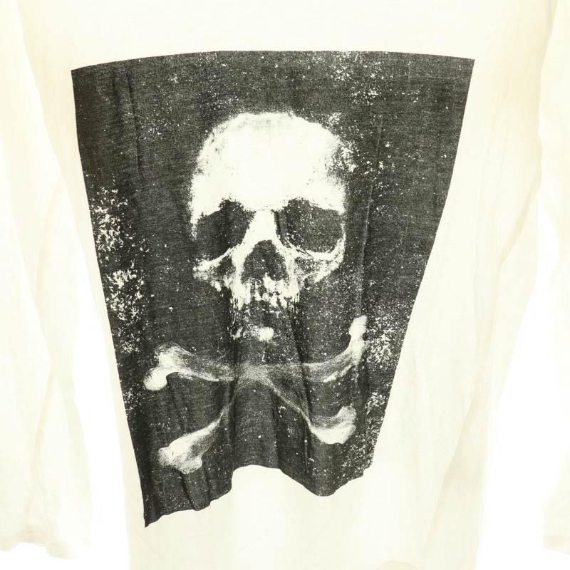 CIVARIZE スカルプリント アシンメトリー カットソー 白 44 シヴァーライズ CIVARIZE Tシャツ カットソー 長袖 スカル 44 白