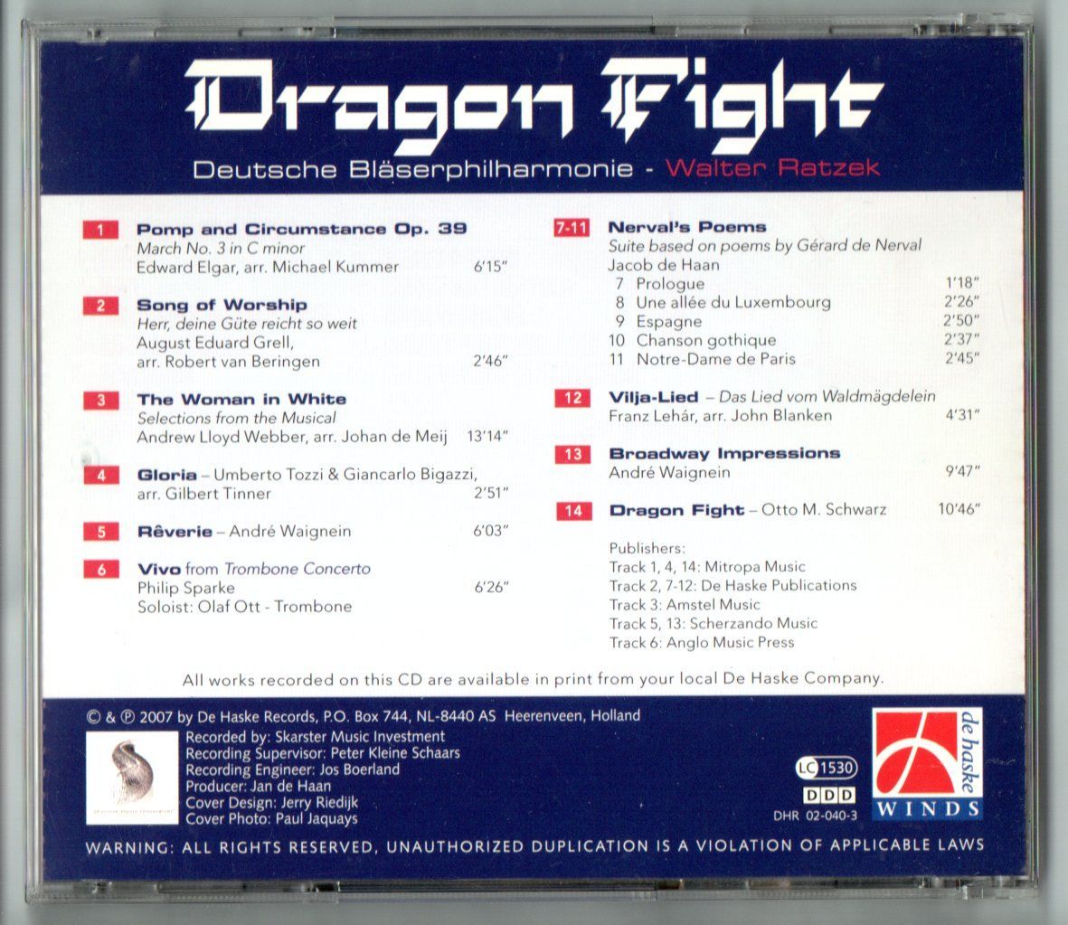 吹奏楽CD/ドラゴン・ファイト/ウーマン・イン・ホワイト/ネルヴァルの詩 他 - メルカリ