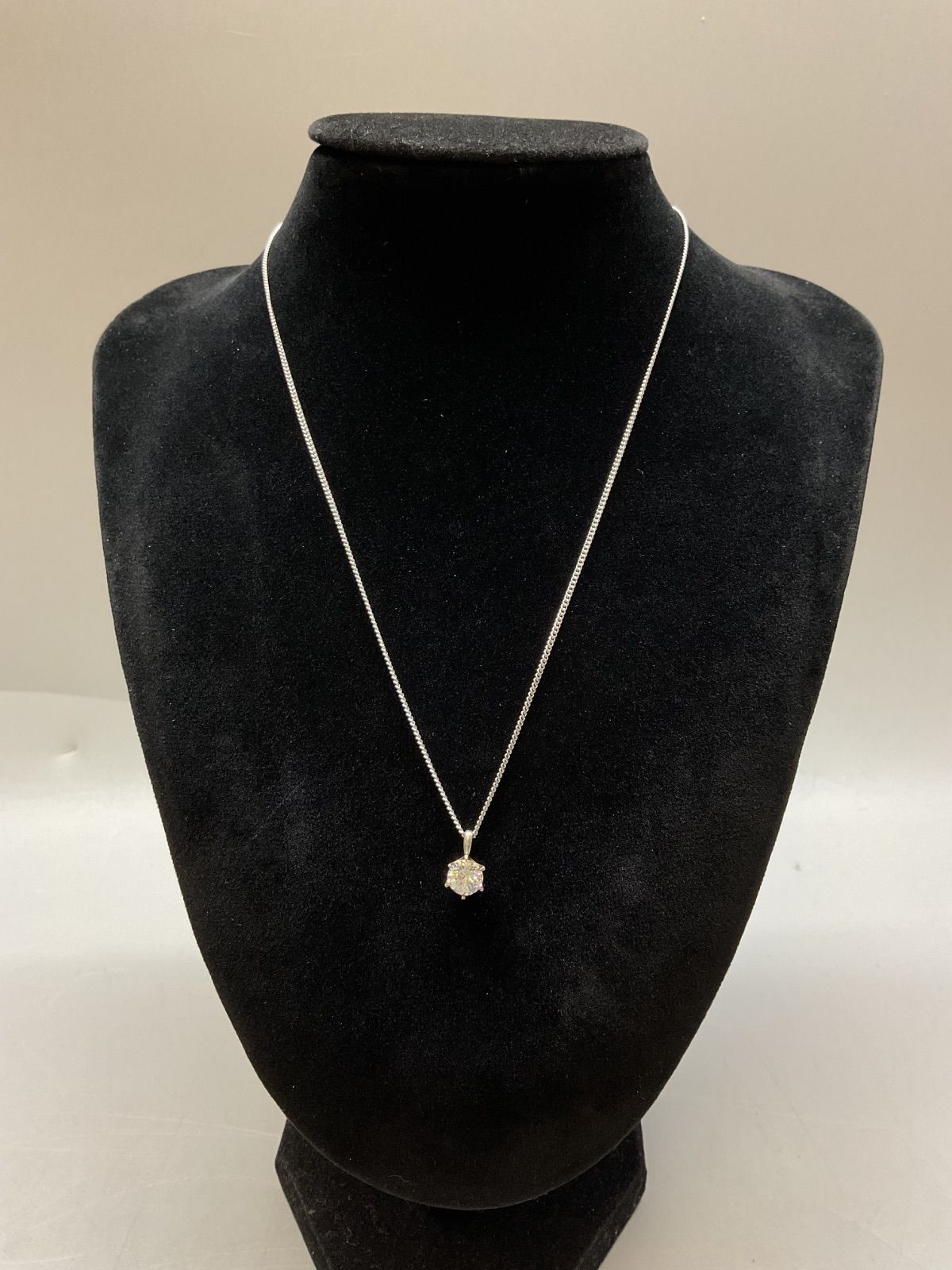 SN636 一粒ダイヤ silver925 ネックレス 喜平チェーン シルバー ダイヤモンド 首周り40cm ヴィンテージ ネックレス アンティーク