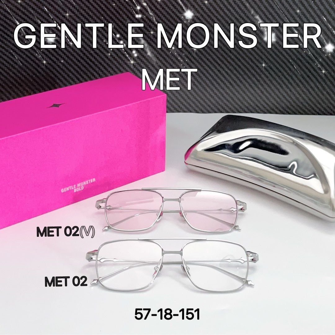 Gentle Monster BOLD コレクション★Met 02 / Met 02(V)★男女共用★シルバー メタルフレーム 新品未使用正規品