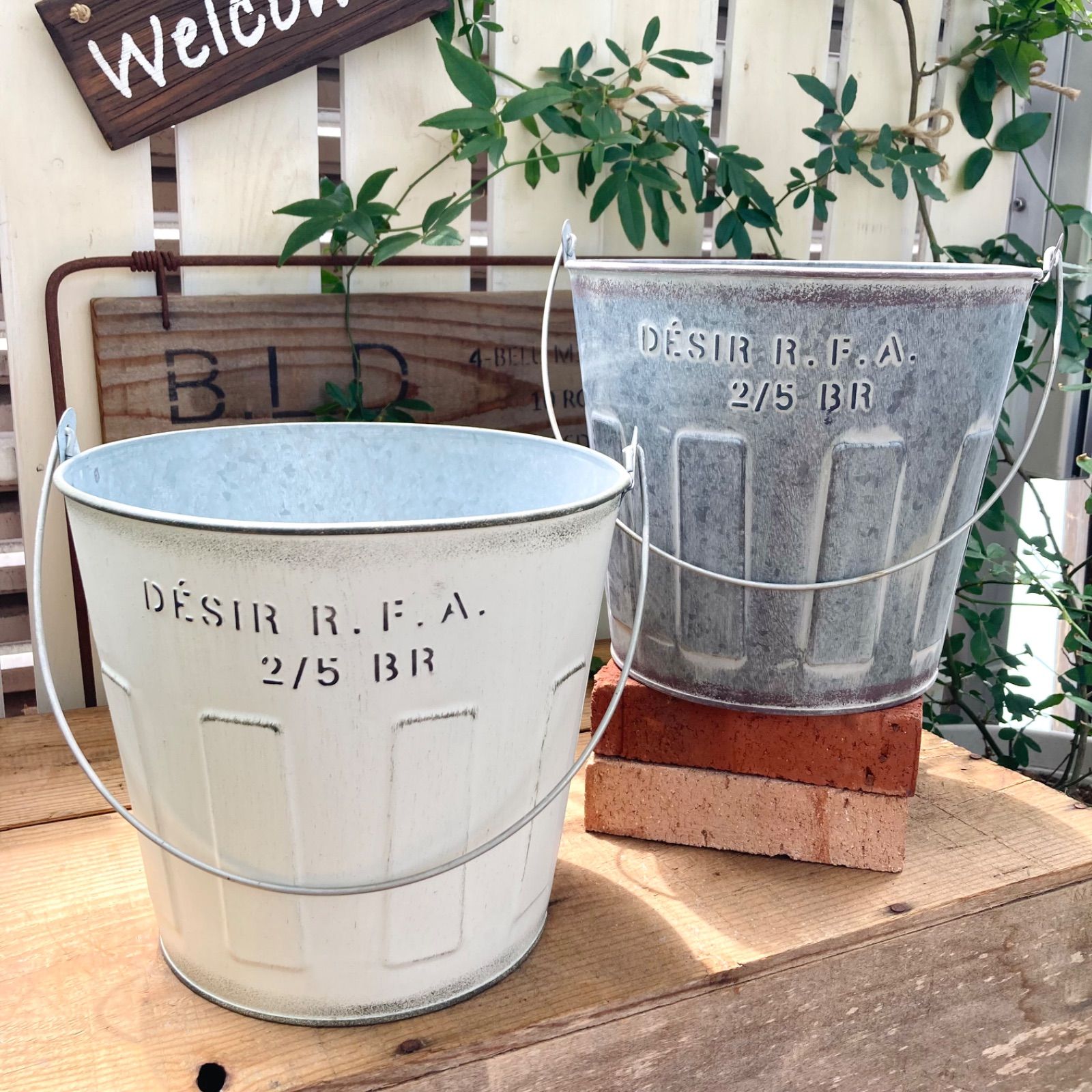 アンティークバケツ 古道具 レトロ雑貨 ガーデニング 多肉植物 観葉