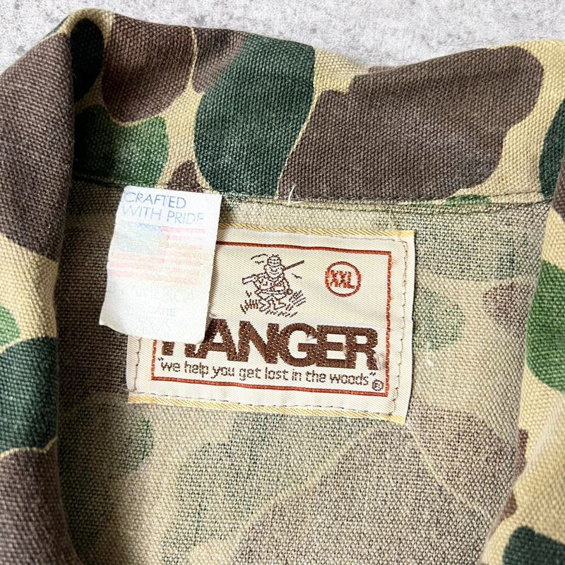 80s USA製 RANGER ダックハンター カモ 迷彩 コットン ハンティング