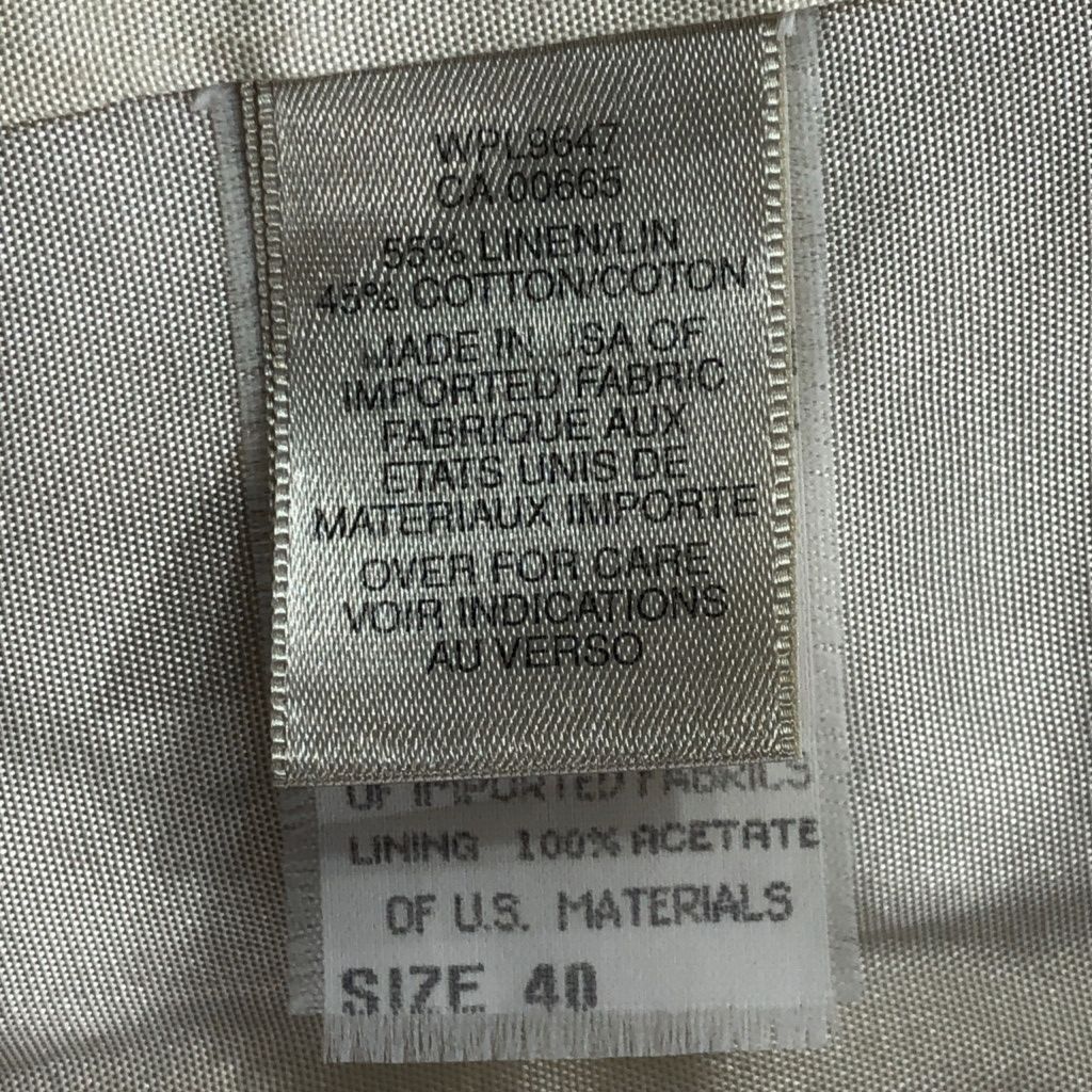 90年代 USA製 Eddie Bauer エディーバウアー リネン コットン テーラードジャケット アウトドア ベージュ (メンズ 40) 中古 古着 r6434 90年代 USA製 Eddie Bauer エディーバウアー リネン コットン