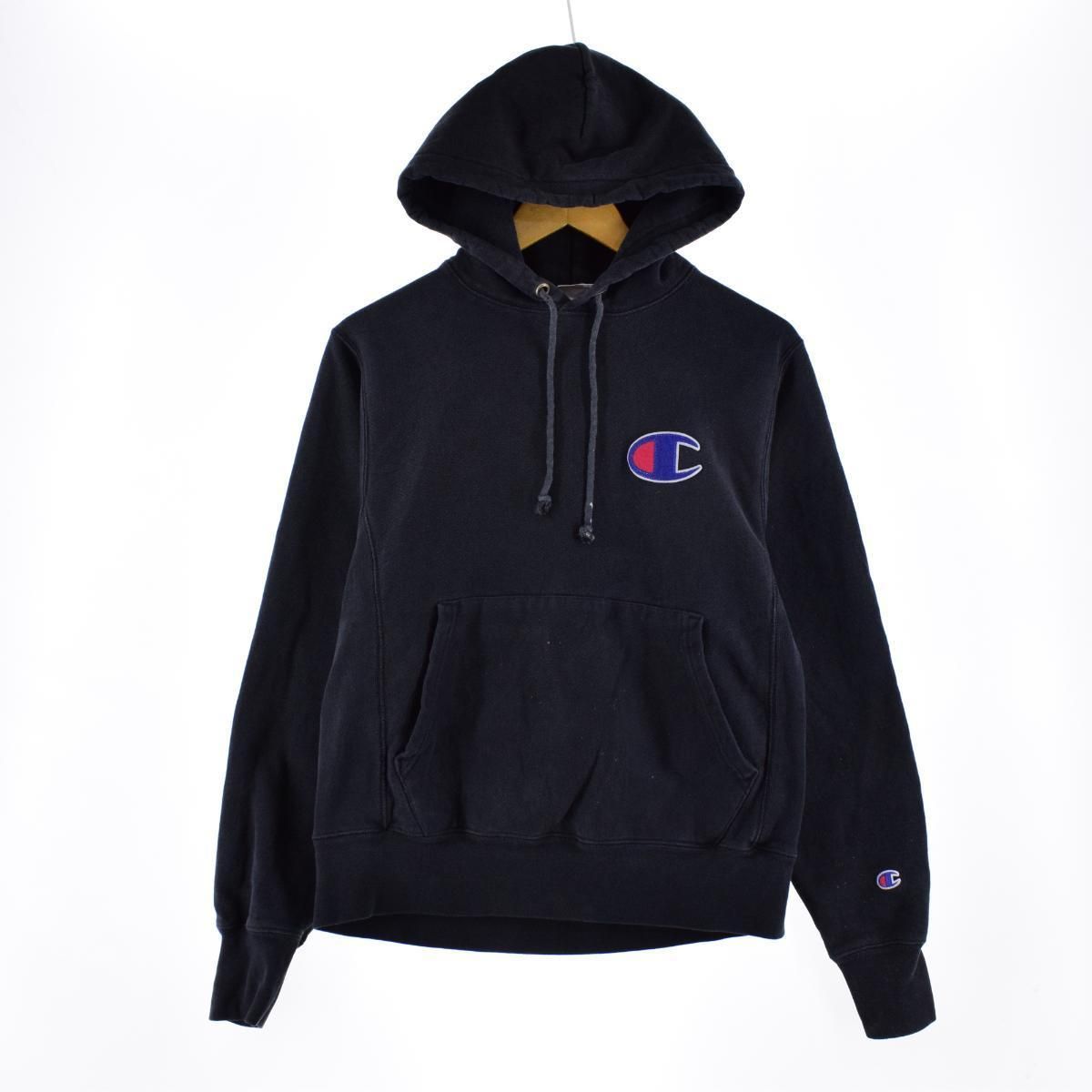 古着 チャンピオン Champion リバースウィーブ 復刻 単色タグ デカ目 スウェットプルオーバーパーカー メンズS/eaa290880