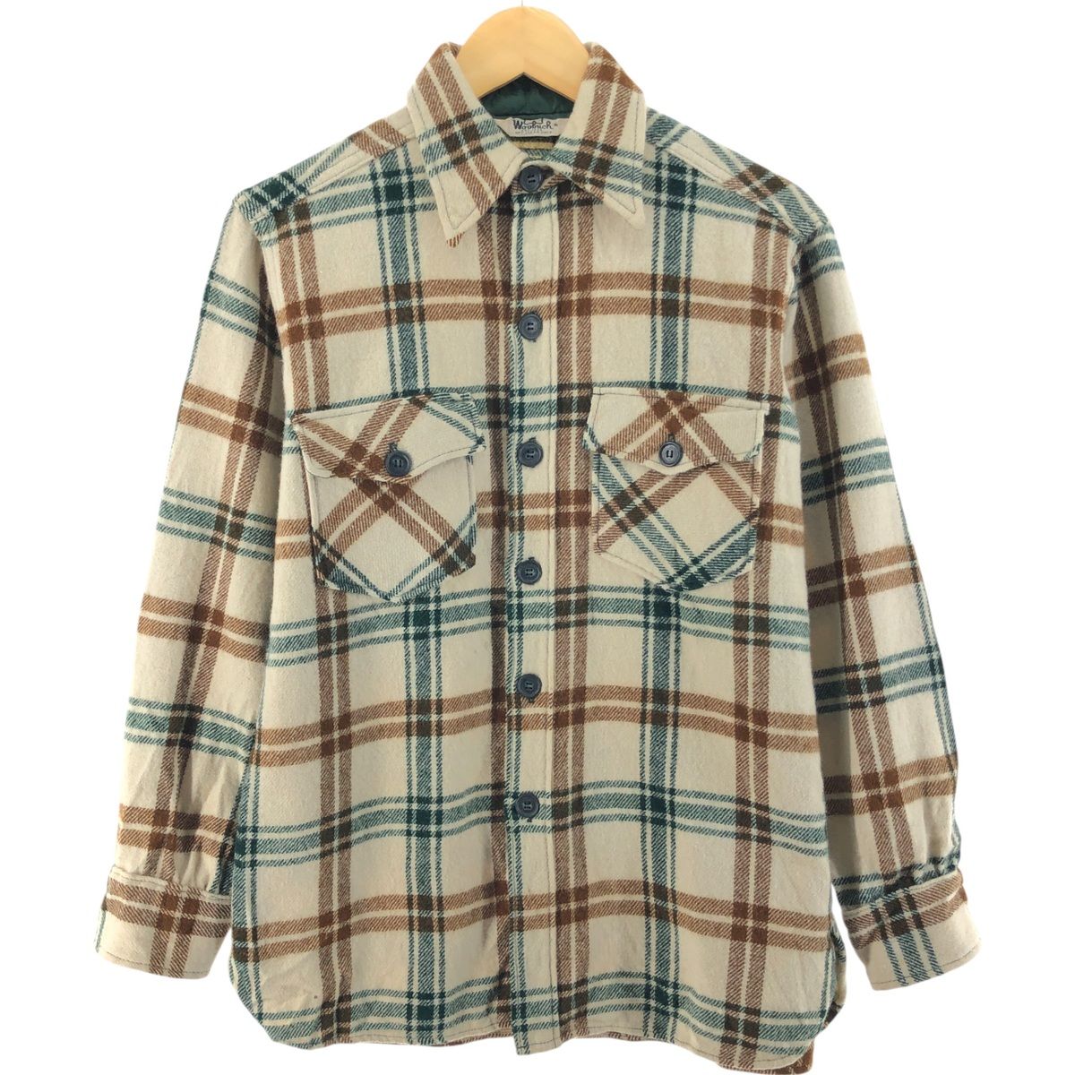 70s Wool rich チェック柄ウールシャツ ヴィンテージ古着 70年代 USA製 WOOLRICH ウールリッチ チェック柄 ウールシャツ