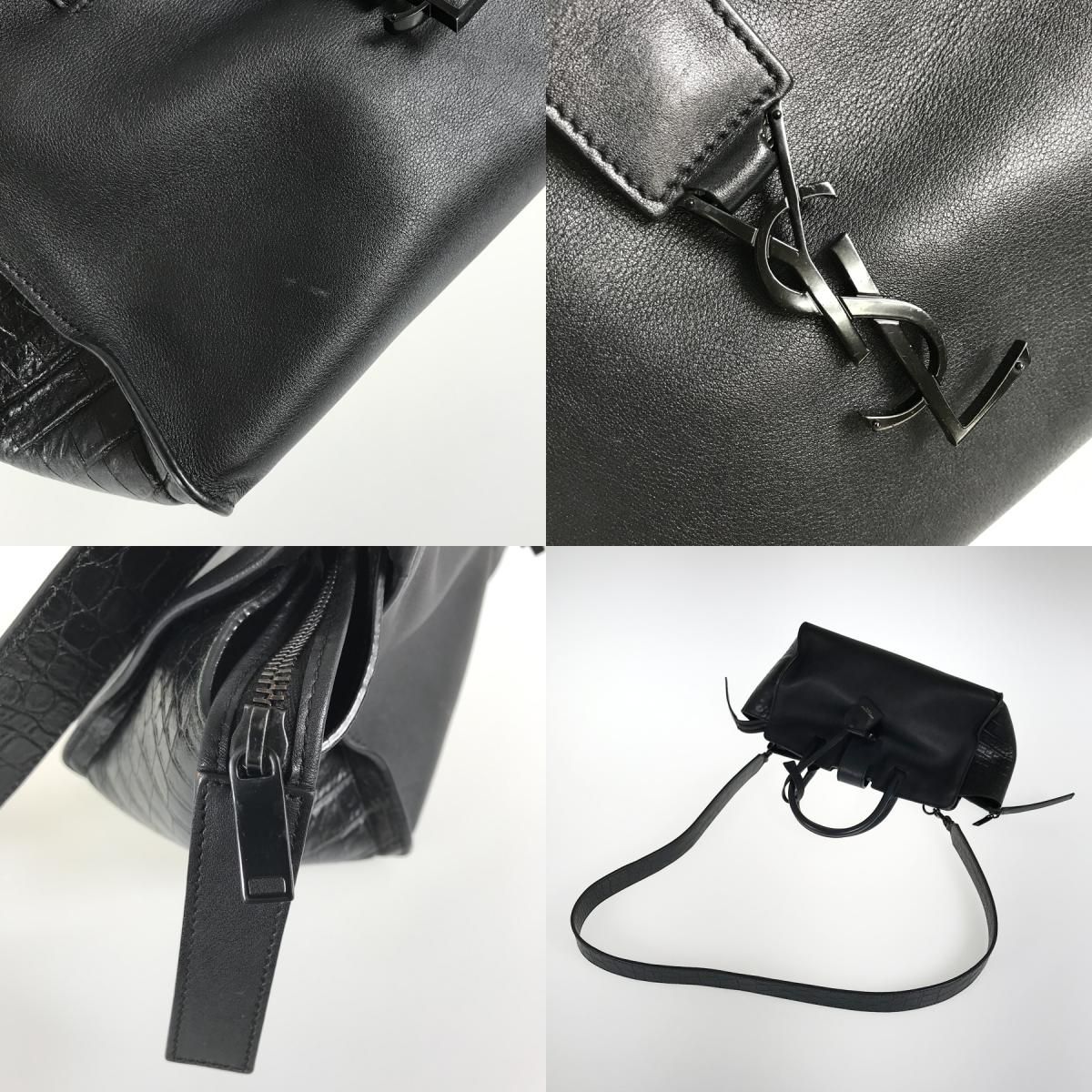 【美品】サンローラン ハンドバッグ ダウンタウン ベイビーカバス レザー SAINT LAURENT サンローラン バッグ レディース ブランド