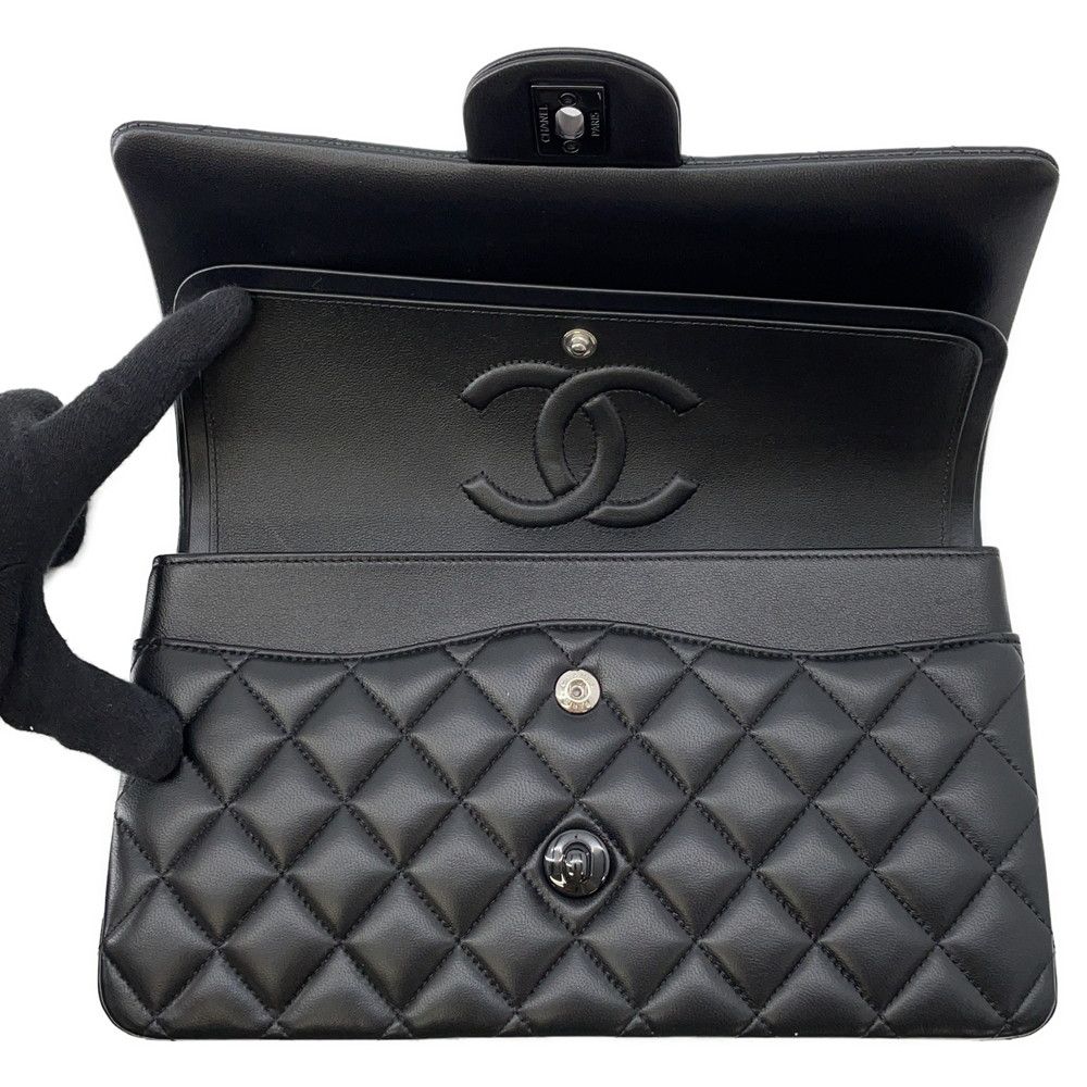 シャネル ラムスキン マトラッセ チェーンショルダー バッグ ココマーク 黒 CHANEL/シャネル ココマーク ラムスキン マトラッセ チェーン
