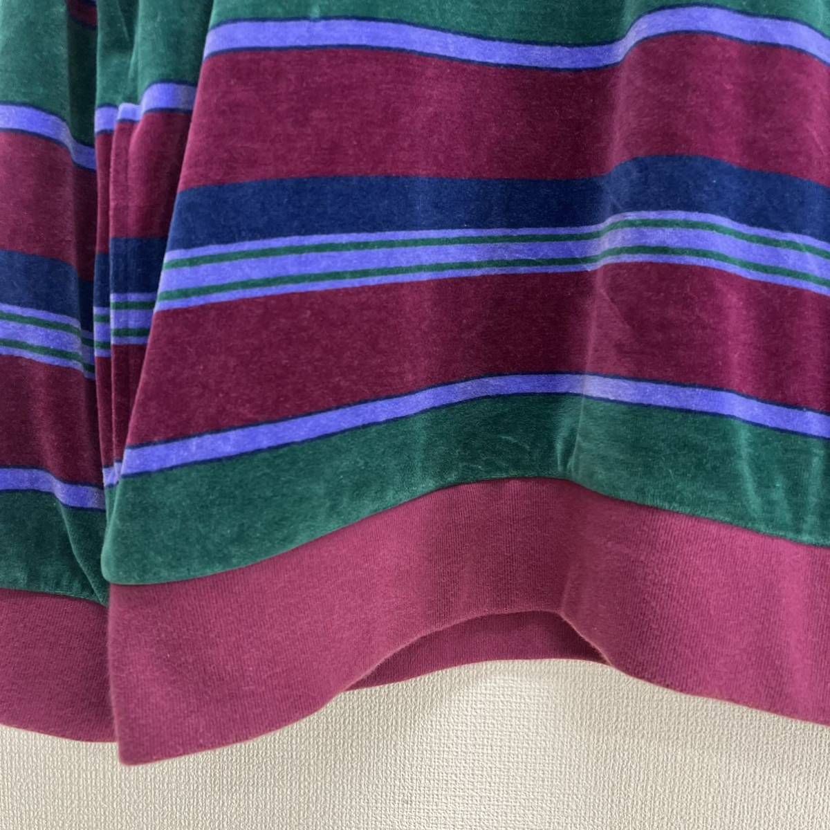 Supreme シュプリーム 20AW Stripe Velour Half Zip Pullover ベロア