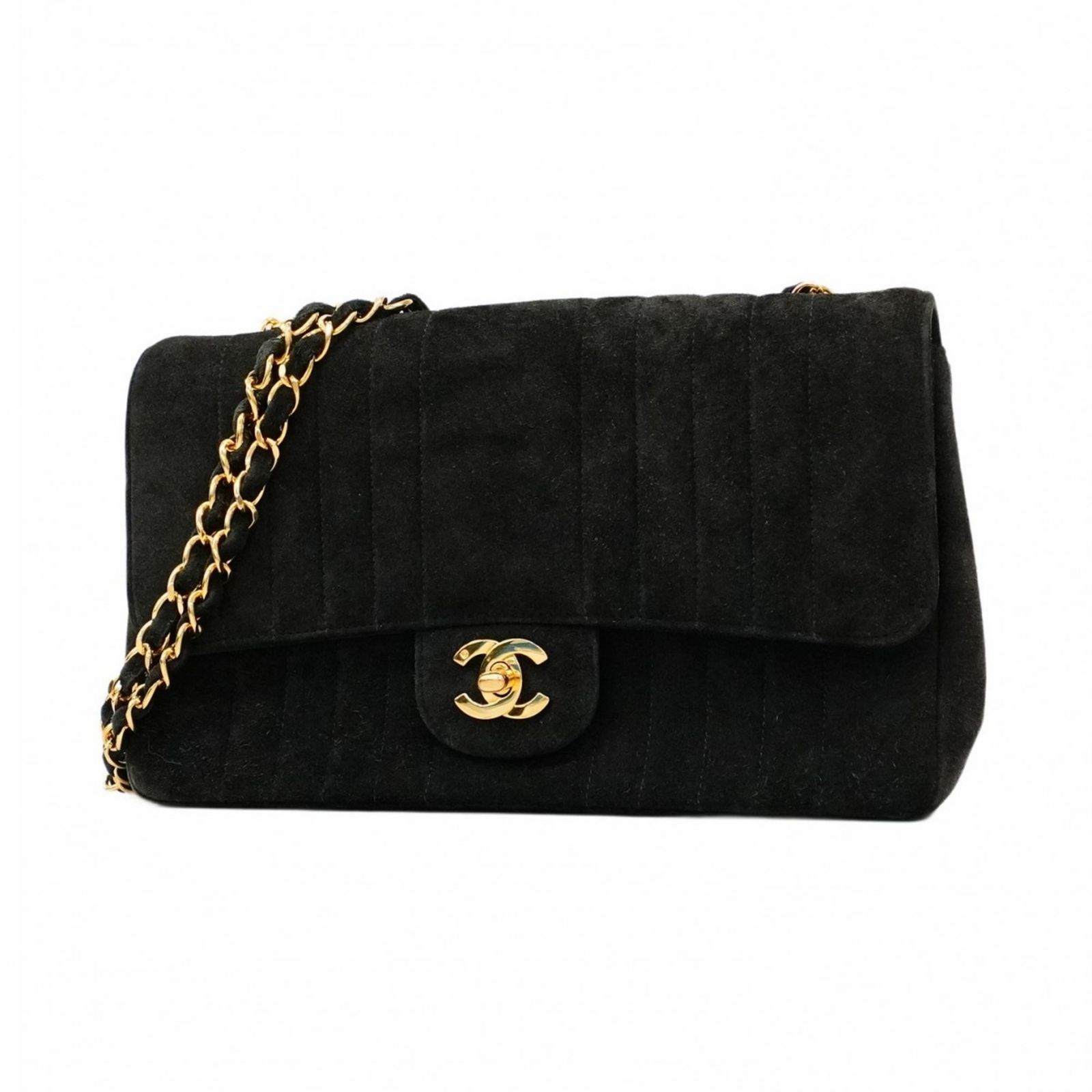 シャネル Chanel シャネル ショルダーバッグ マドモアゼル チェーンショルダー スウェード ブラック レディース