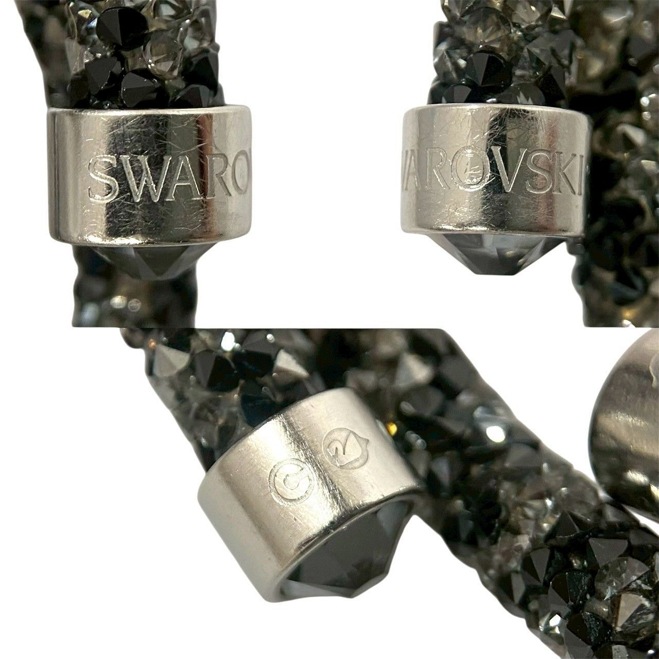 MU【SWAROVSKI】クリスタルダスト ダブル バングル ラインストーン