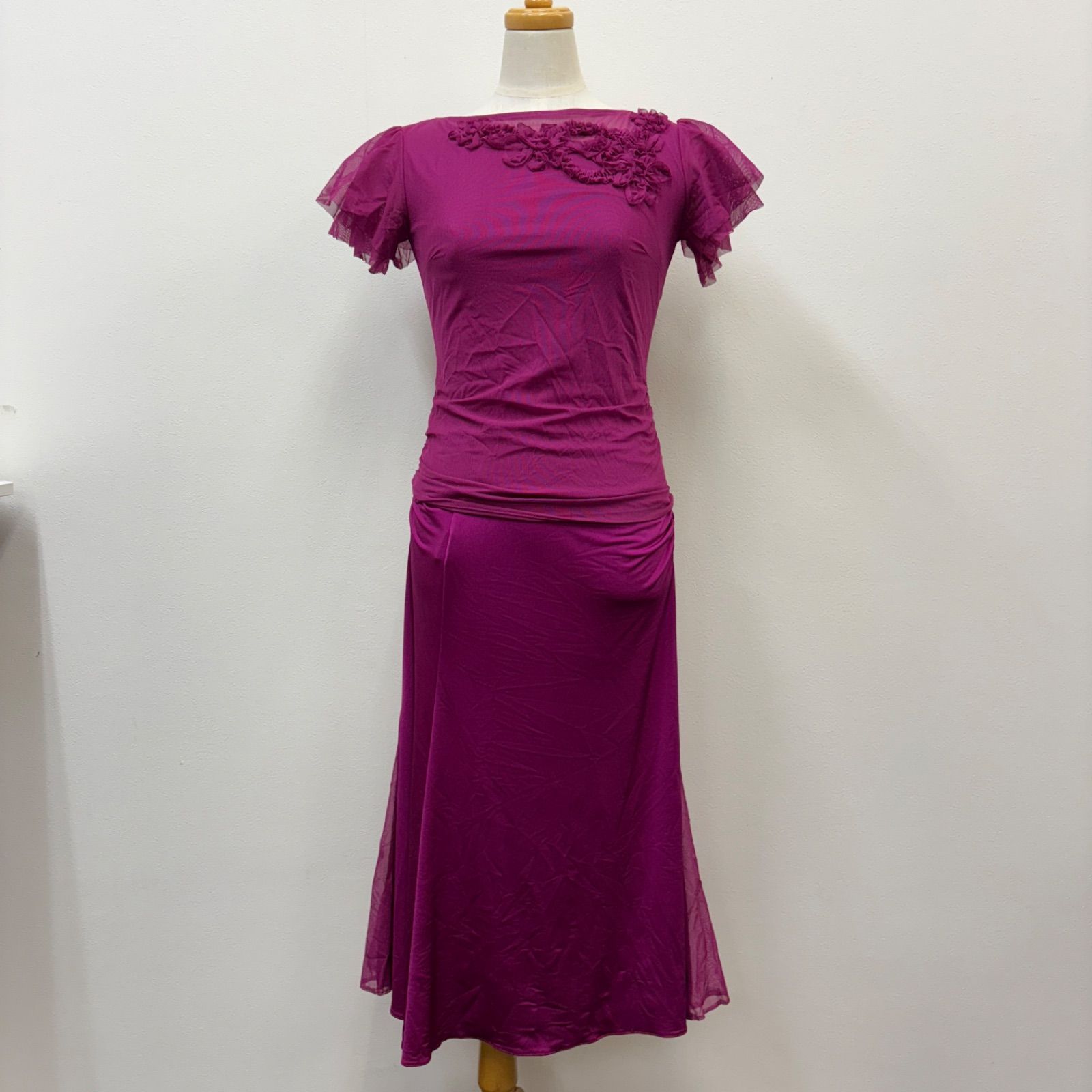 Chacott】社交ダンス ダンス衣装 セットアップ 紫 パープル 最新 シフォン