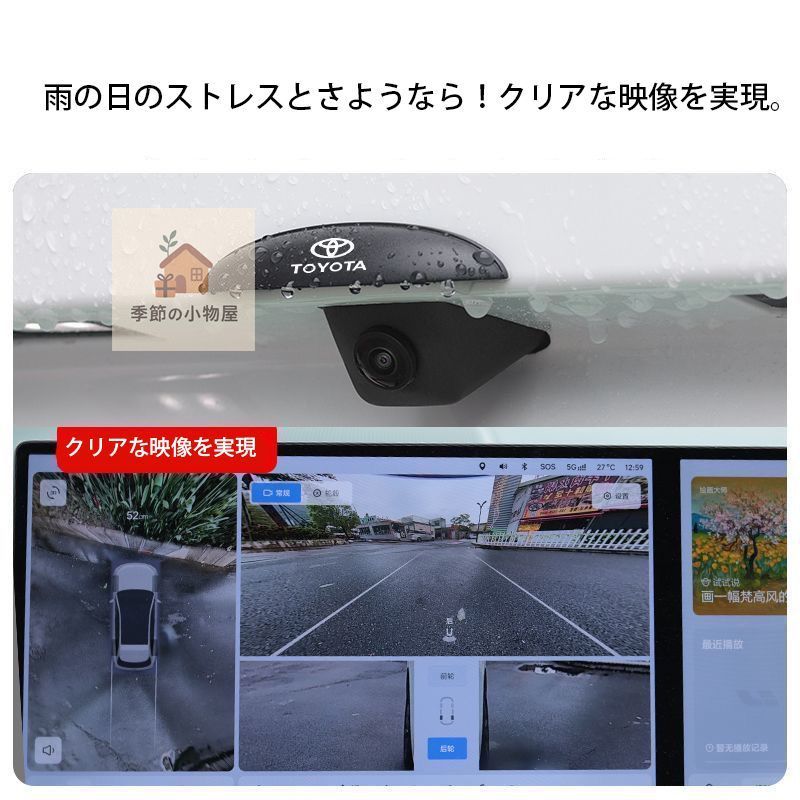 トヨタ ヤリスクロス専用 バックカメラ 雨よけカバー 高品質素材 自己