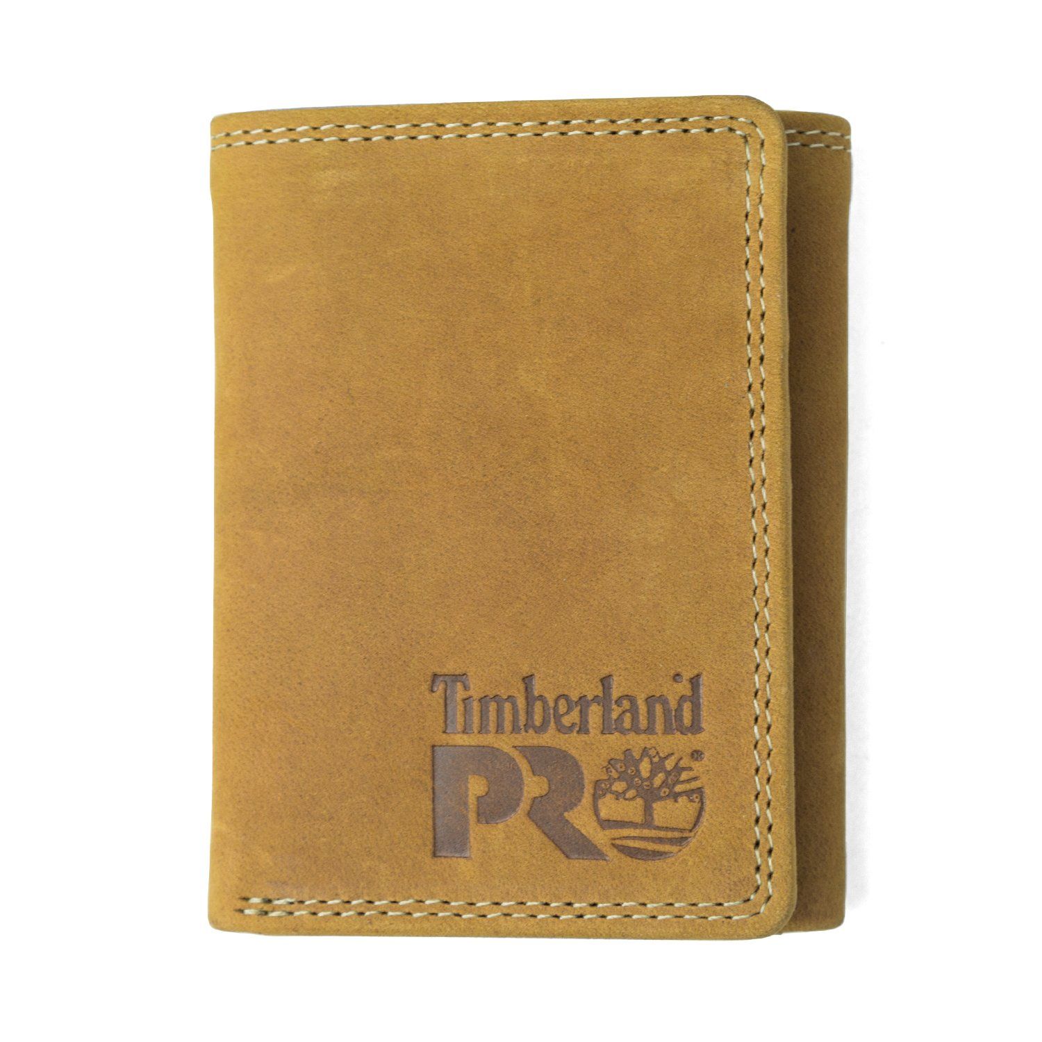 Timberland(ティンバーランド) PRO Meninchs Leather RFID Trifold Wallet with ID Window， Wheat/Pullman， One Size ブラウン 