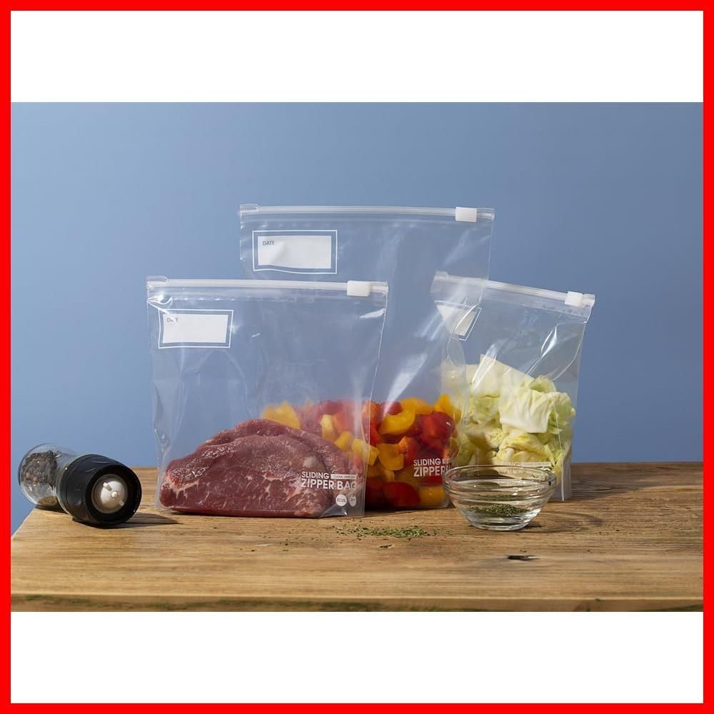25枚入×4個 Lサイズ 小物収納 スライダーバッグ スライダーバッグ 袋 冷凍用 食品保存バック 食品保存バック ジッパーポリ袋 マチ付き チャック付きポリ袋 スタンド フリーザーバッグ フリーザーバッグ ポリ袋 100枚入り BAGS 24