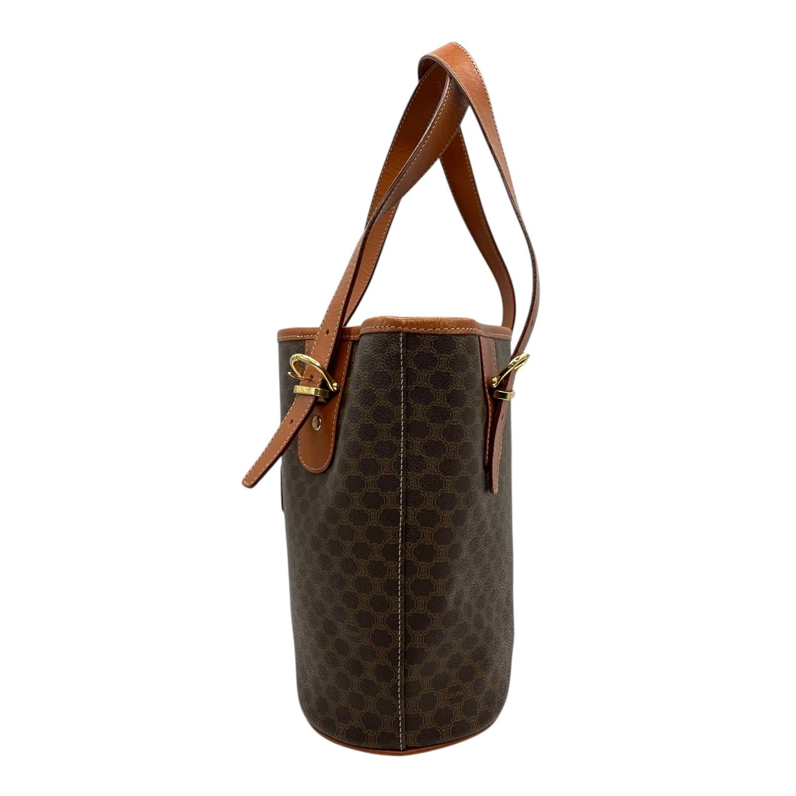 CELINE - 美品 セリーヌ トートバッグ マカダム柄 バケツ型 PVC