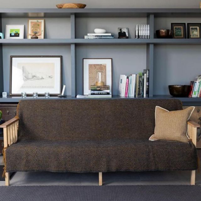 KLIPPAN クリッパン | ウールスロー ZIGZAG ジグザグ ダークブラウン | ブランケット ひざ掛け 北欧 ビルギッタ B ビョルク 天然素材 シンプル インテリア