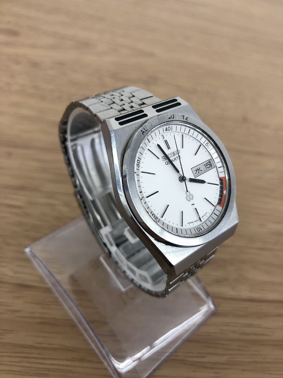 不動品】 セイコー クォーツ 7223-6000 白文字盤 アラーム 不動品】 セイコー クォーツ 7223-6000 白文字盤 アラーム