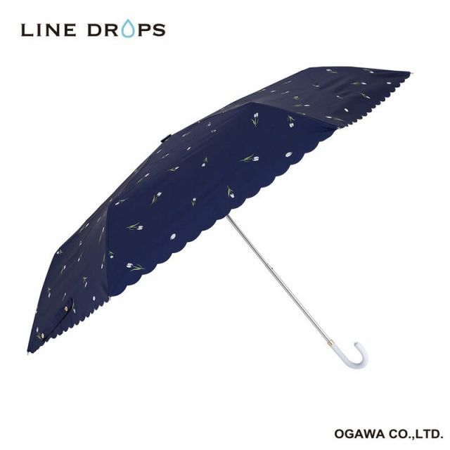 彩傘 イロカサ irokasa UV変色プリントパラソル折畳傘 チューリップ ネイビー 55cm 日傘 雨傘 長傘 晴雨兼用 Vカット 遮光率99% 以上 遮熱効果 はっ水