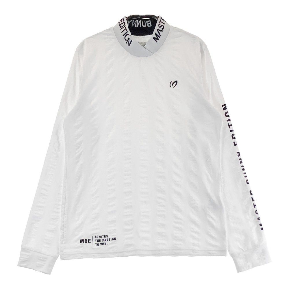 サイズ 1 MASTER BUNNY EDITION マスターバニーエディション 2025年 モックネック 長袖Tシャツ 太サッカー ホワイト系 240101437845 ゴルフウェア レディース ストスト
