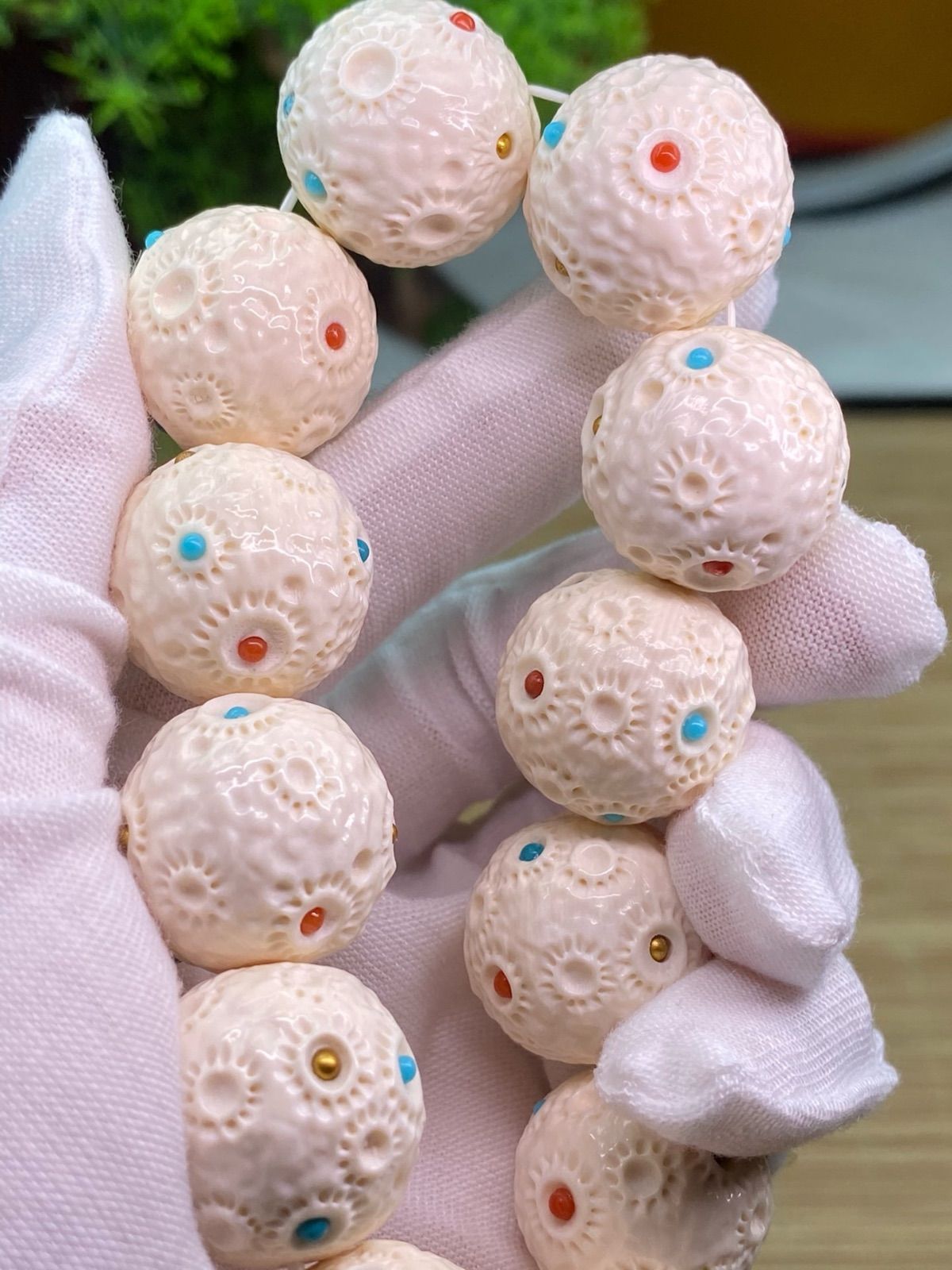 天然マンモス牙美しい手作り彫刻 隕石 ブレスレット 天然マンモス牙美しい手作り彫刻 隕石 ブレスレット 希少【実物】天然