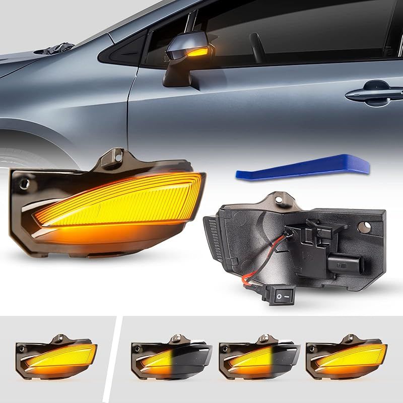 在庫 POPMOTORZ カローラ 210系 ドアミラーウインカー 車検対策済み全点滅切替 ヤリス RS シーケンシャル 新型アクア10系 シエンタ170系 流れるウインカー 10系 スモークレンズ 0