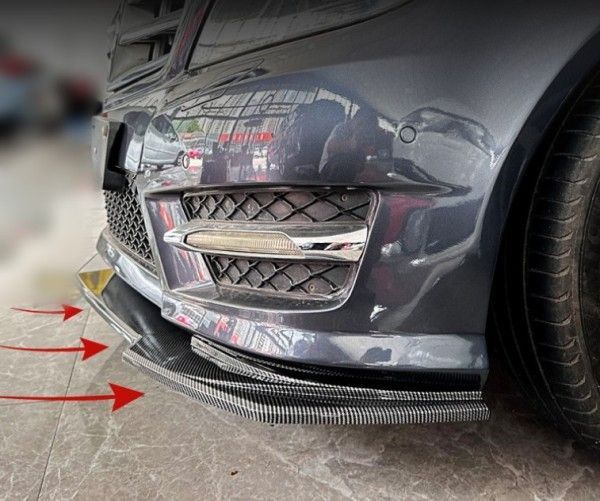 メルセデス ベンツ Cクラス W204 S204 後期 AMGライン 2011-2014 前バンパーリップ改装用 ABS スチールブラック 2色選択可