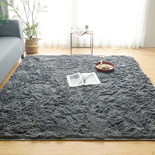 190×240cm_グレー Keusnix ラグ カーペット シャギーラグ ラグマット 長方形 絨毯 190*240cm 滑り止め付 洗える 防ダニ 抗菌 防臭 オールシーズン快適に使用 床暖房 ホットカーペット対応 ふわふわ