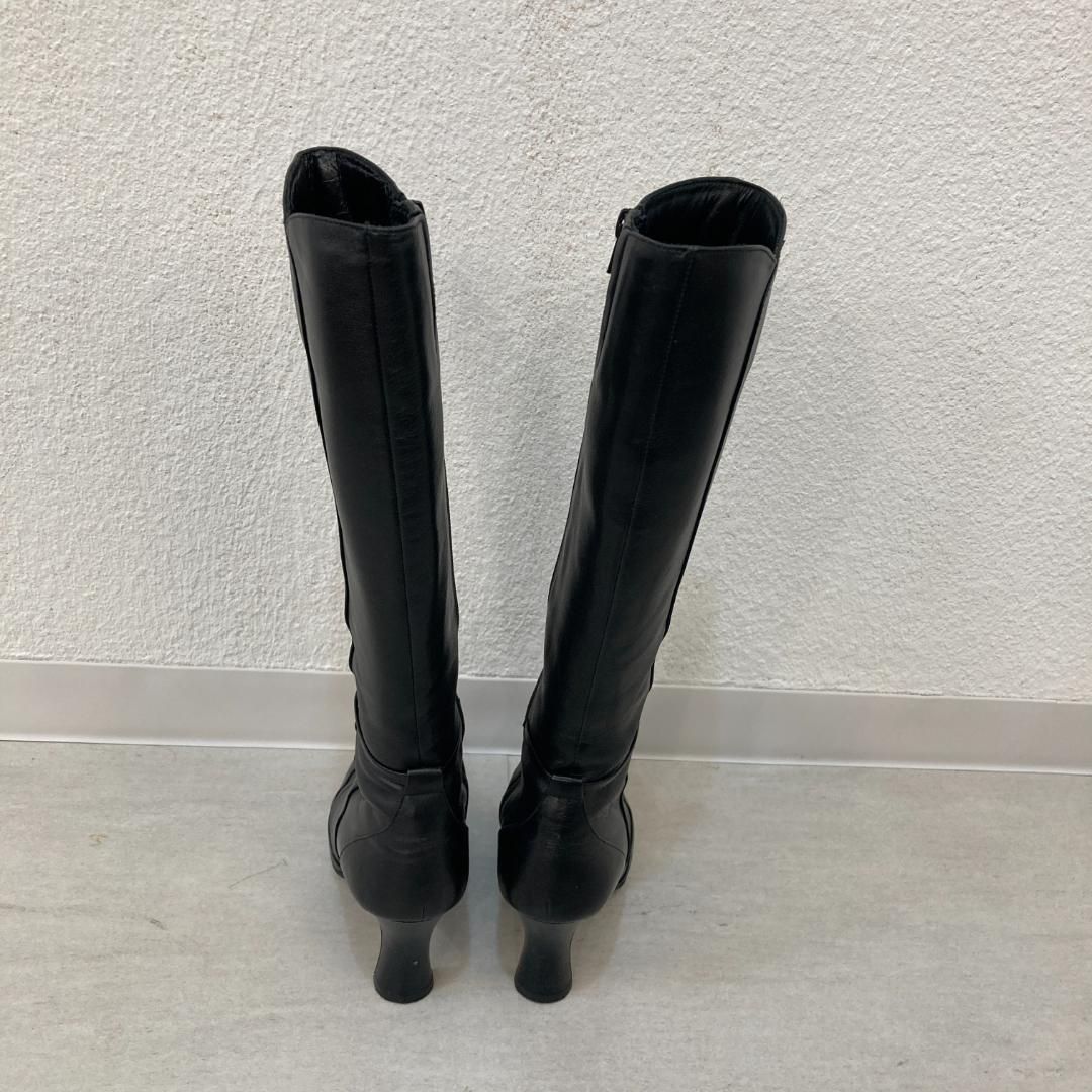 ☆日本製☆卑弥呼 ブラックロングブーツ レザーブーツ【22.5cm