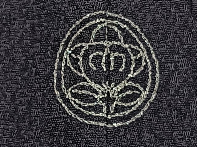 平和屋着物▽染色作家 斉藤三才 訪問着 単衣 刺繍 飛鳥文 寿光織 褐色