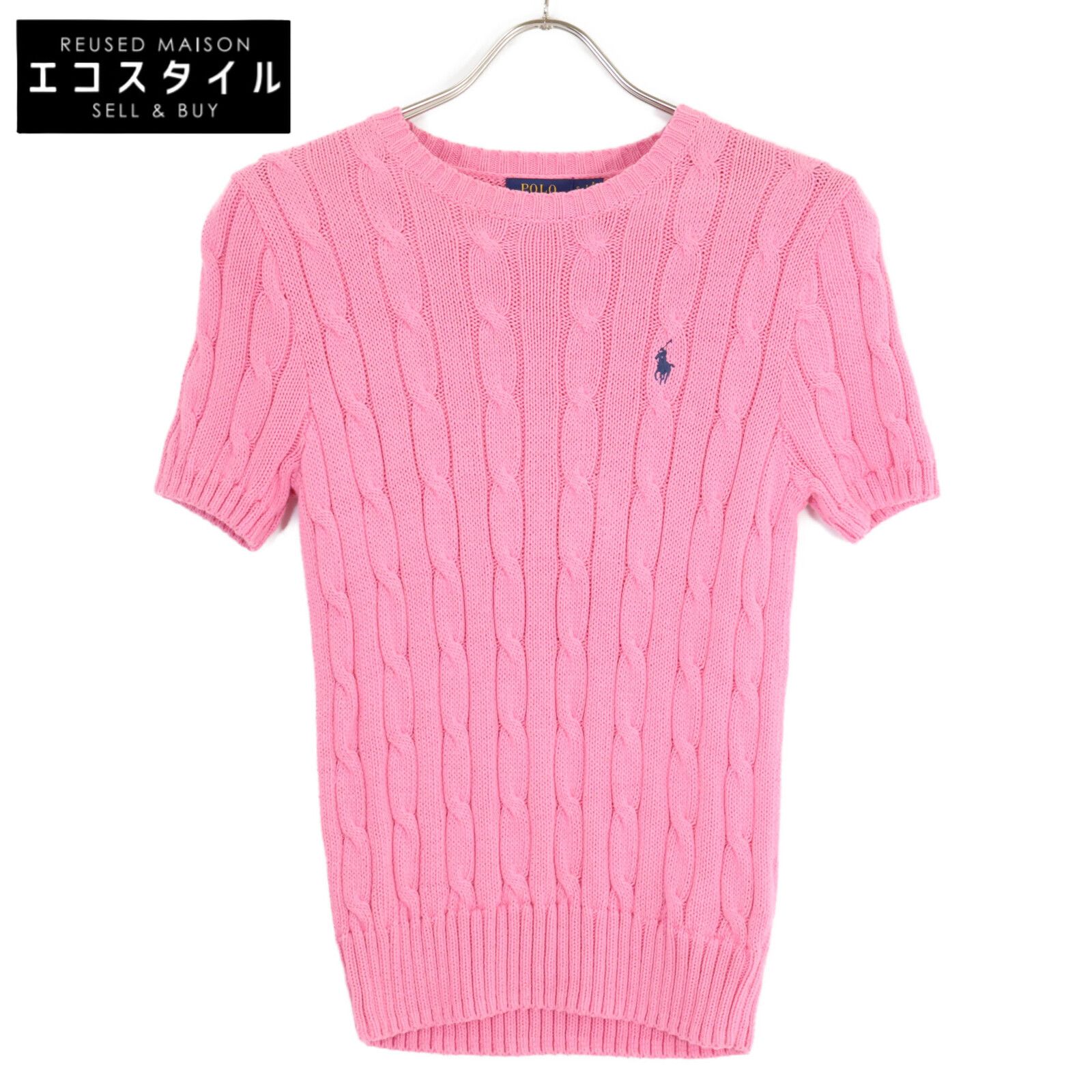 POLO RALPH LAUREN ポロ ラルフローレン ケーブル 半袖ニット S