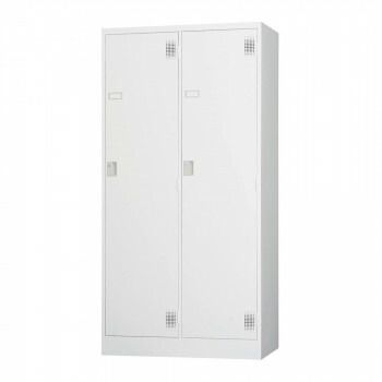 豊國工業 スタンダードロッカー2人用ワイド シリンダー錠 TLK-S2W CN-85色 ホワイトグレー