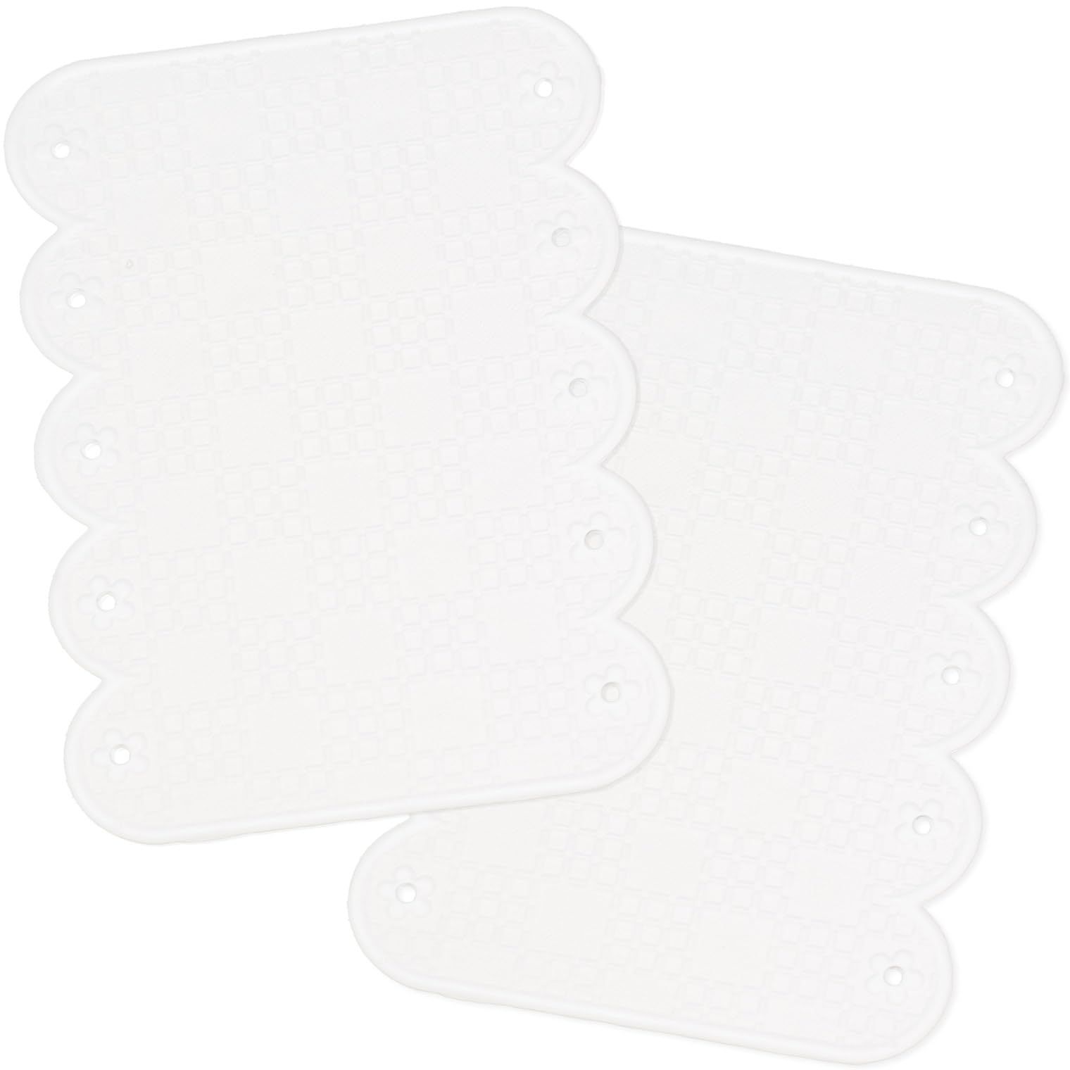 在庫処分 吸盤 滑り止めマット 浴槽内 ホワイト 小さめ | 20×28cm 2枚セット 手すりマット 転倒防止 スベリを防ぐ 滑り止め 浴槽 お風呂