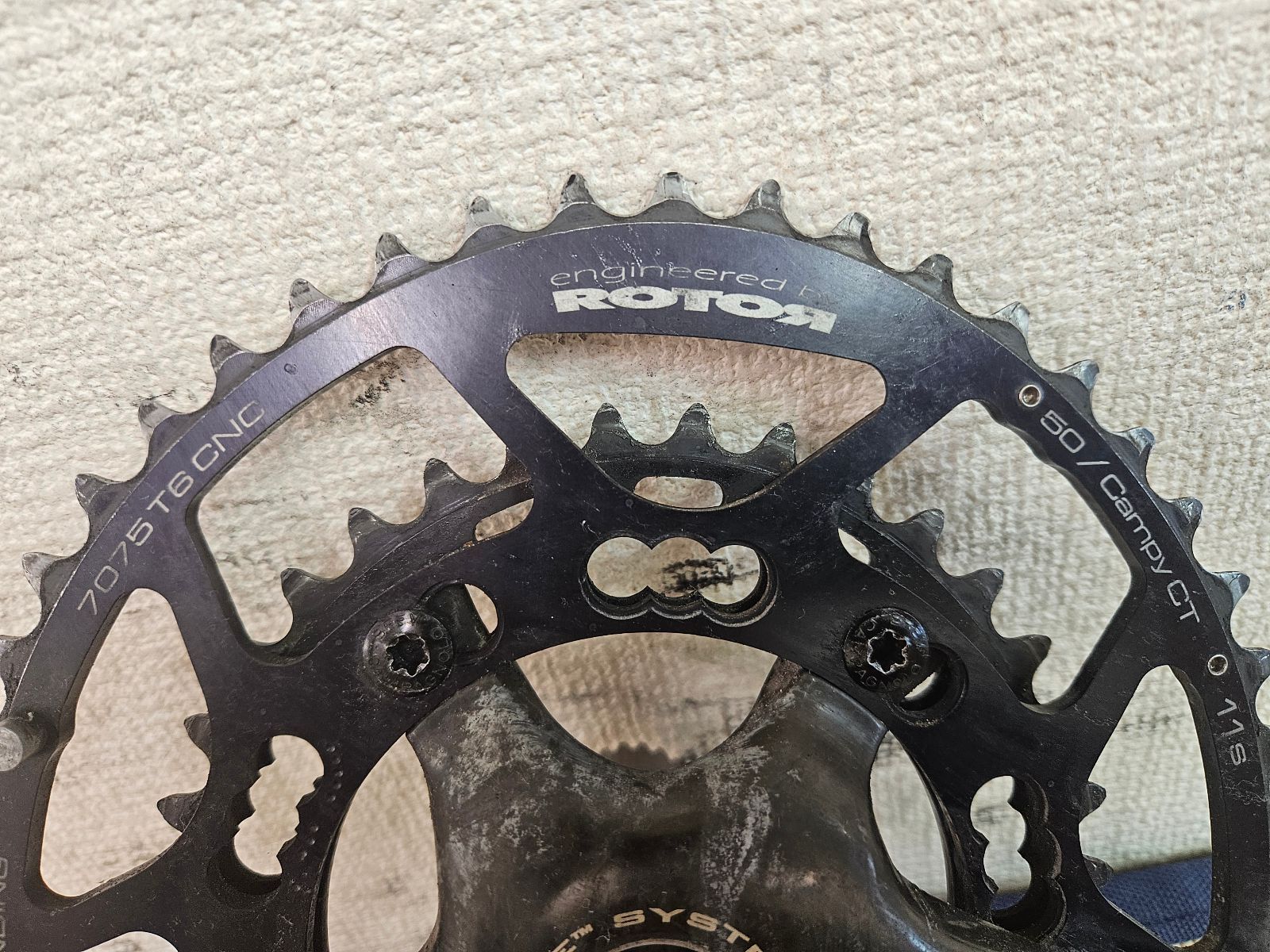 ■ CAMPAGNOLO RECORD ULTRA TORQUE CT 170mm FC7 【 ROTOR QRINGS 50-36t 】 カンパニョーロ レコード ウルトラトルク コンパクト クランクセット ロード ローター JIS用カンパBB付 T-40