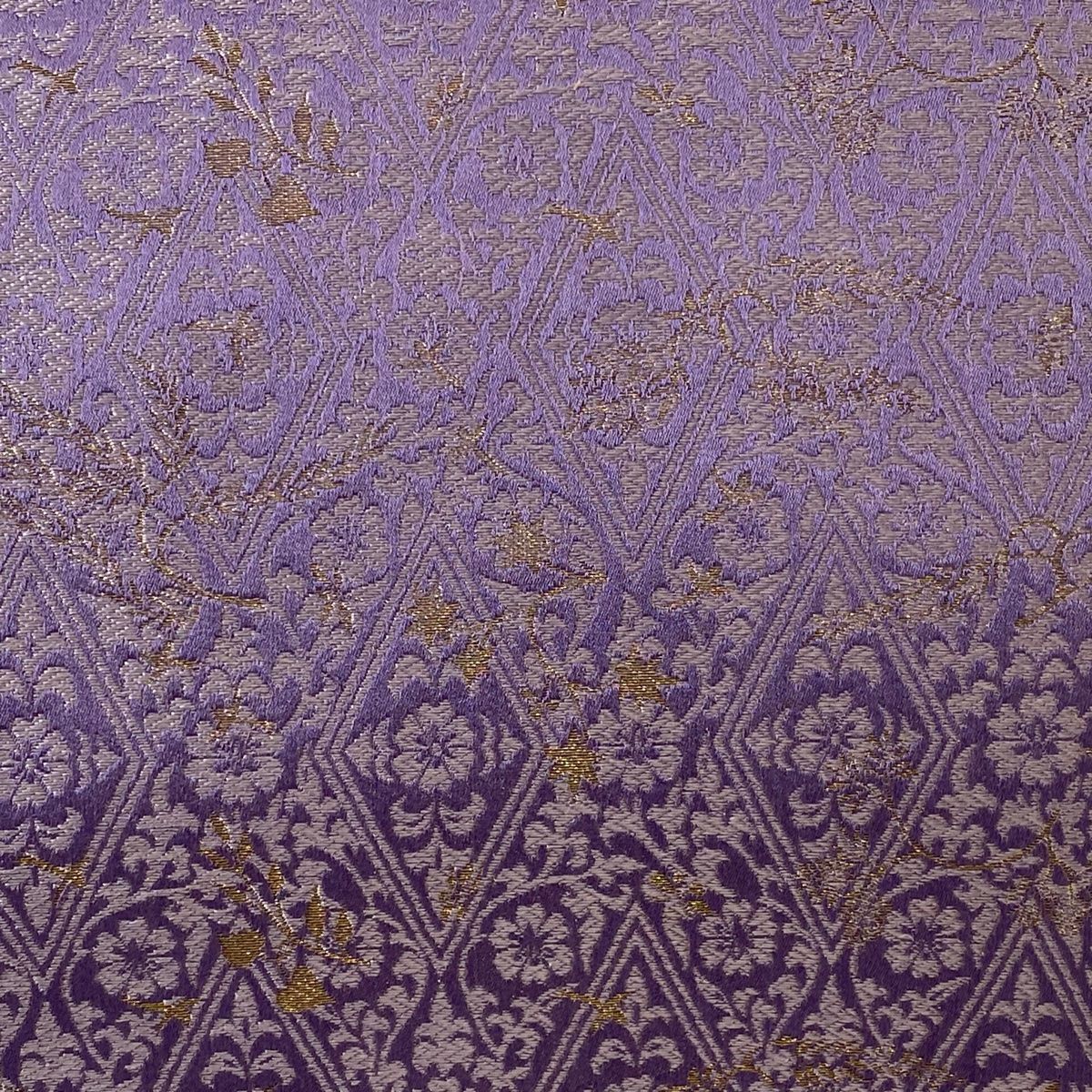 開き名古屋帯 美品 優品 菱 花唐草 箔 紫 正絹 【中古】 - メルカリ