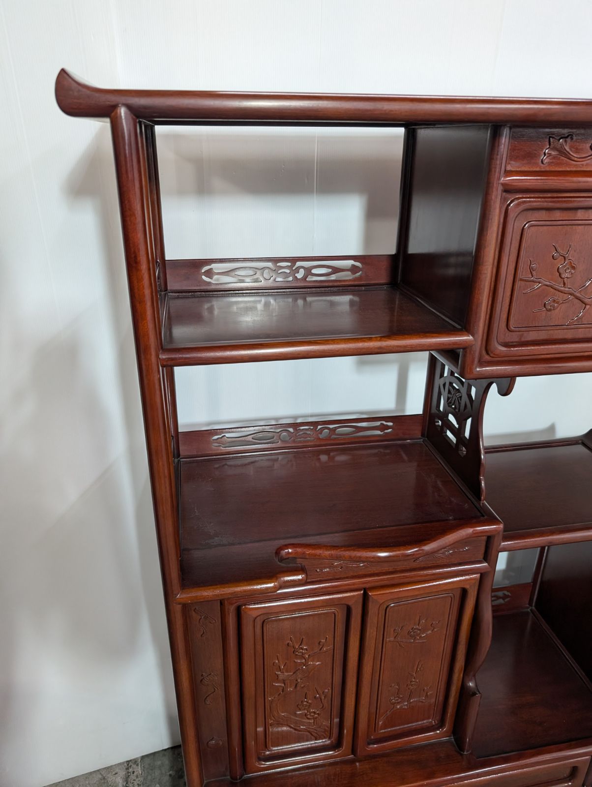 飾り棚 唐木家具 無垢 花梨 カリン 違い棚 天然木 花梨家具 - メルカリ