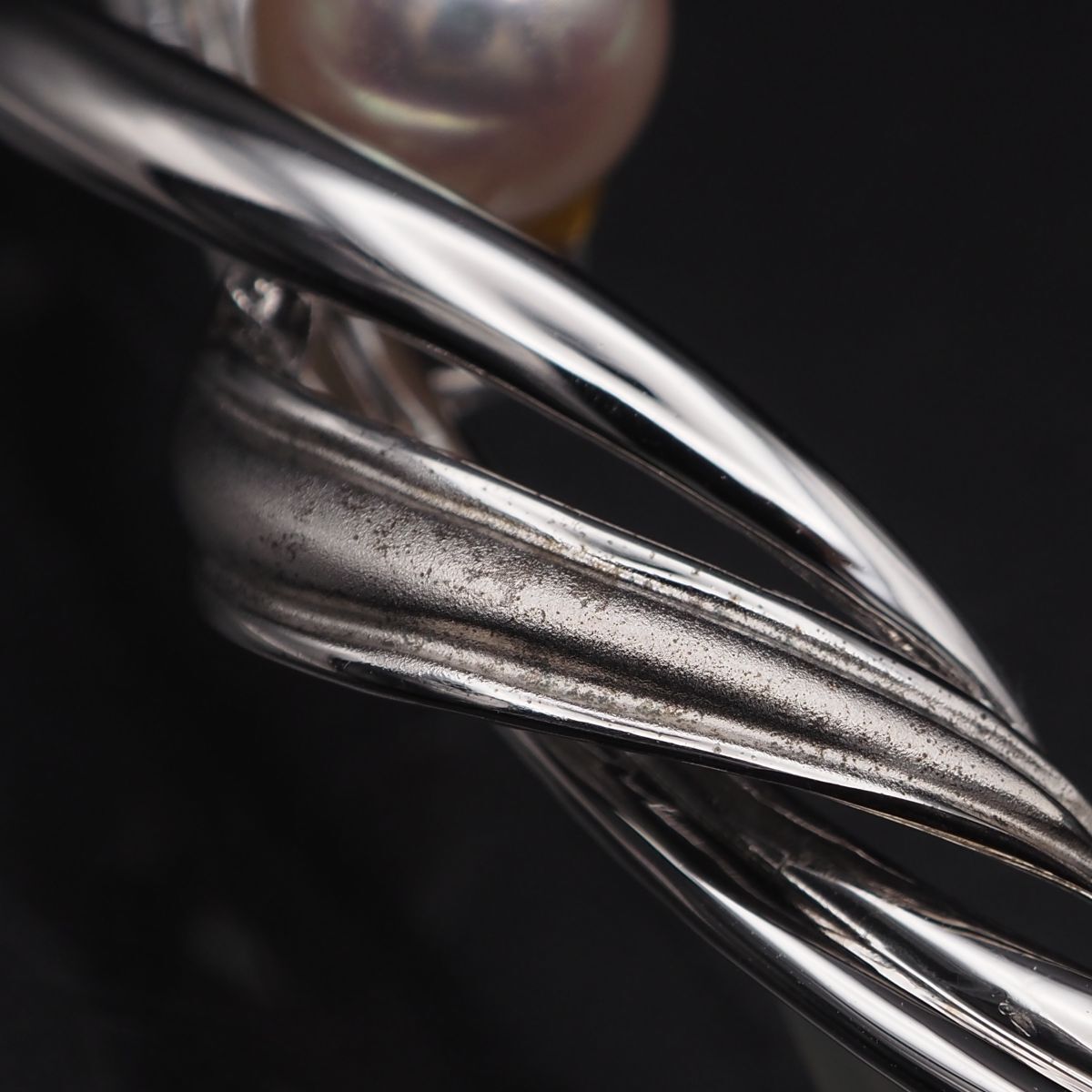 A482 本真珠 10.6mm珠 パール SILVER刻印 ブローチ フラワー