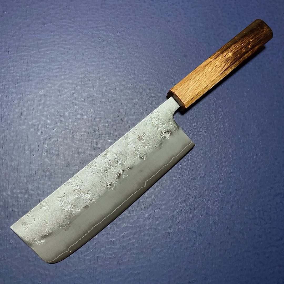 包丁 菜切包丁 165mm 義弘作 銀三鋼 銀紙三号 梨地仕上げ 樫漆