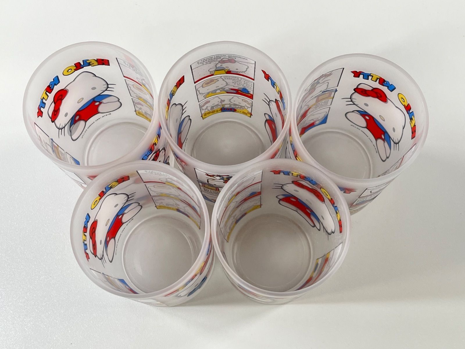 100 ％ 品質保証！ Sanrio ハローキティ フロストタンブラーセット キティちゃん グラス 5客セット レトロ 90s 長期 き