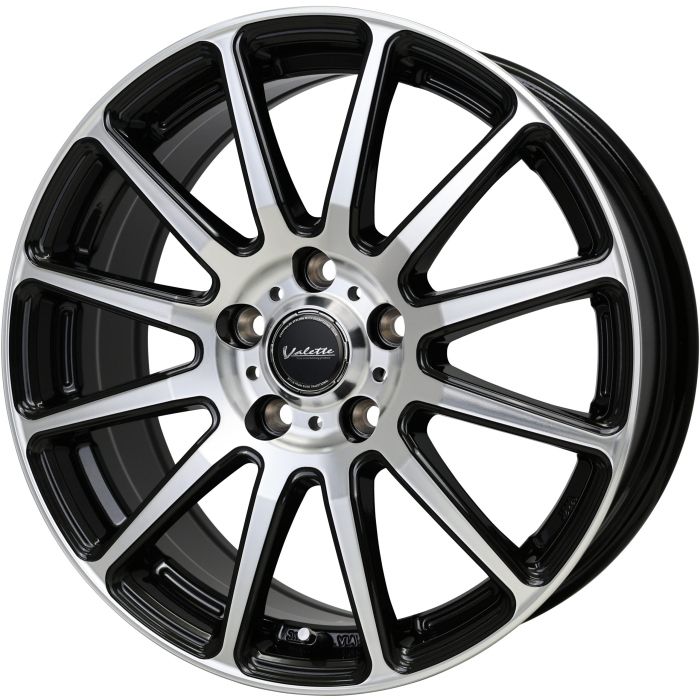 ホイール4本セット Valette GLITTER ブラックポリッシュ 17インチ 7J 40 5H-114.3