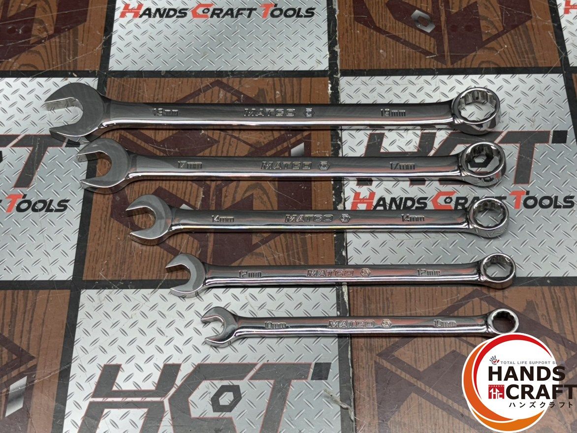 【中古】マトコツールズ MATOCOTOOLS MCL10M2～MCL19M2 コンビレンチ 5点セット 〇マトコツールズ MATOCOTOOLS MCL10M2～MCL19M2 コンビレンチ 5点